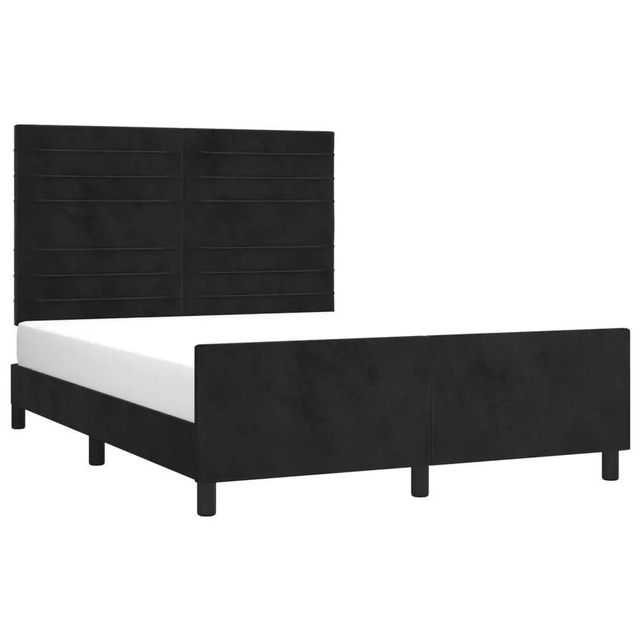 Cadre de lit sans matelas noir 140x200 cm velours - 3
