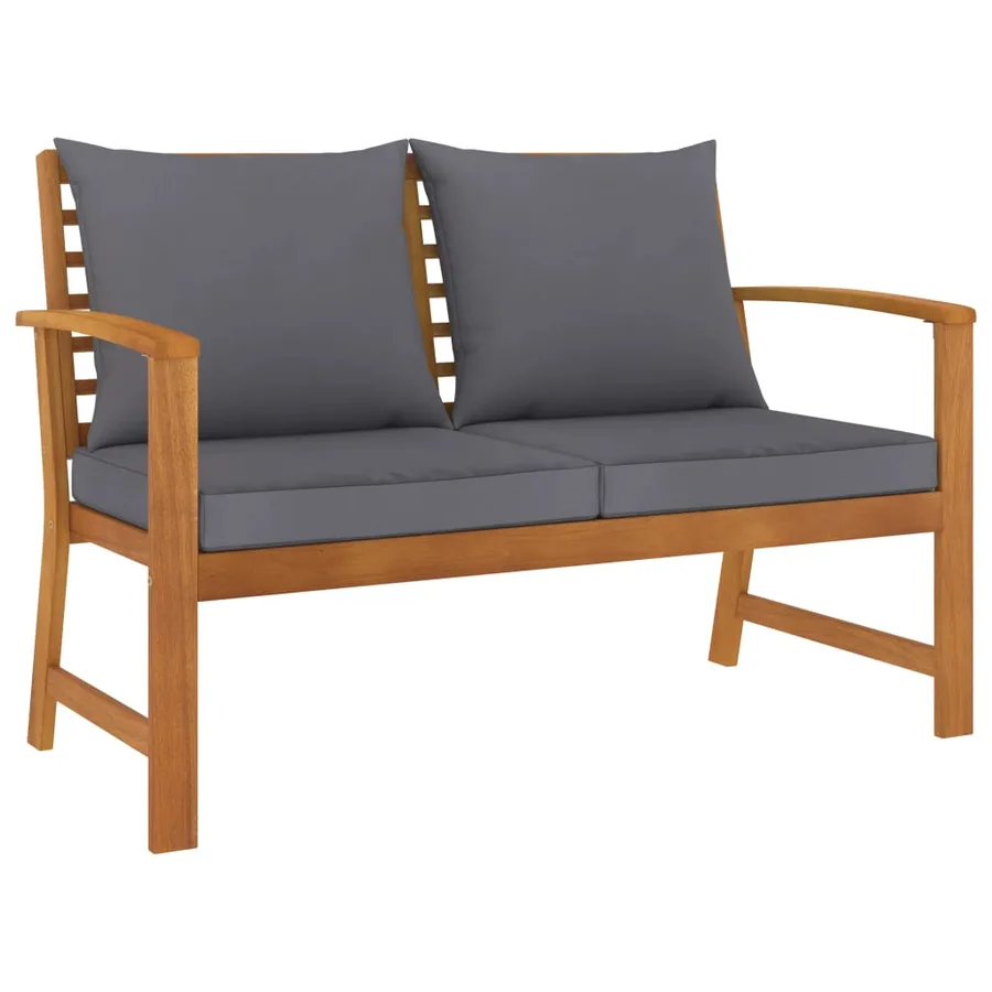 Salon de jardin 5 pcs avec coussin Bois d'acacia solide - 6