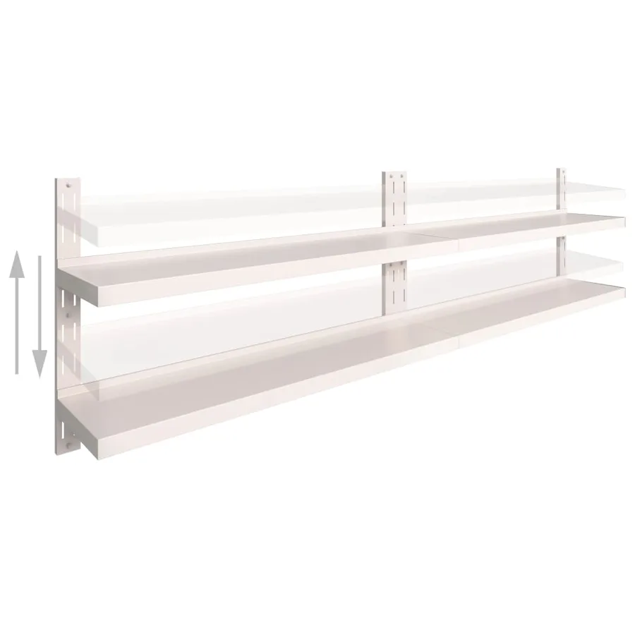Étagères murales flottantes à 2 niveaux 2 pcs Inox 300x30 cm - 3