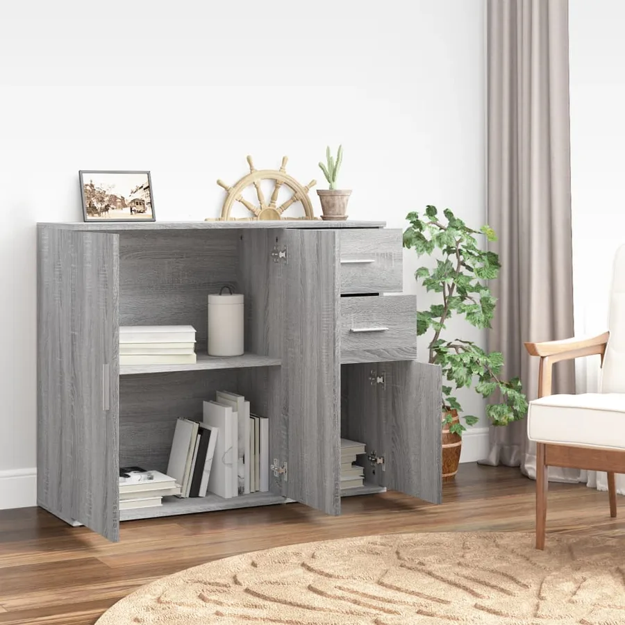 Buffet Sonoma gris 91x29,5x75 cm Bois d'ingénierie - 3