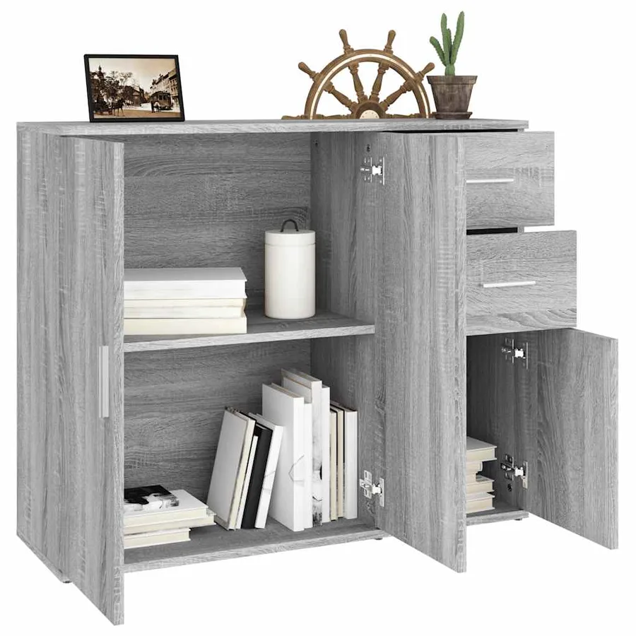 Buffet Sonoma gris 91x29,5x75 cm Bois d'ingénierie - 4