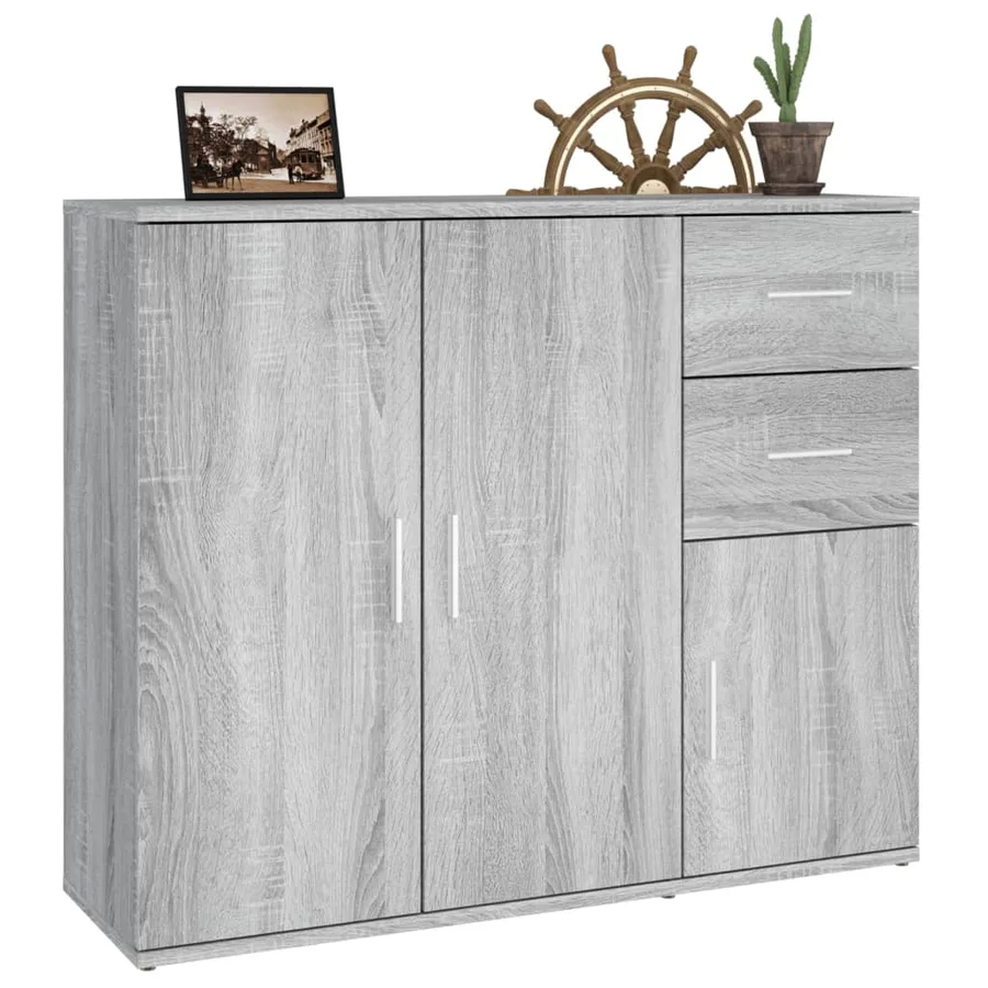 Buffet Sonoma gris 91x29,5x75 cm Bois d'ingénierie - 5