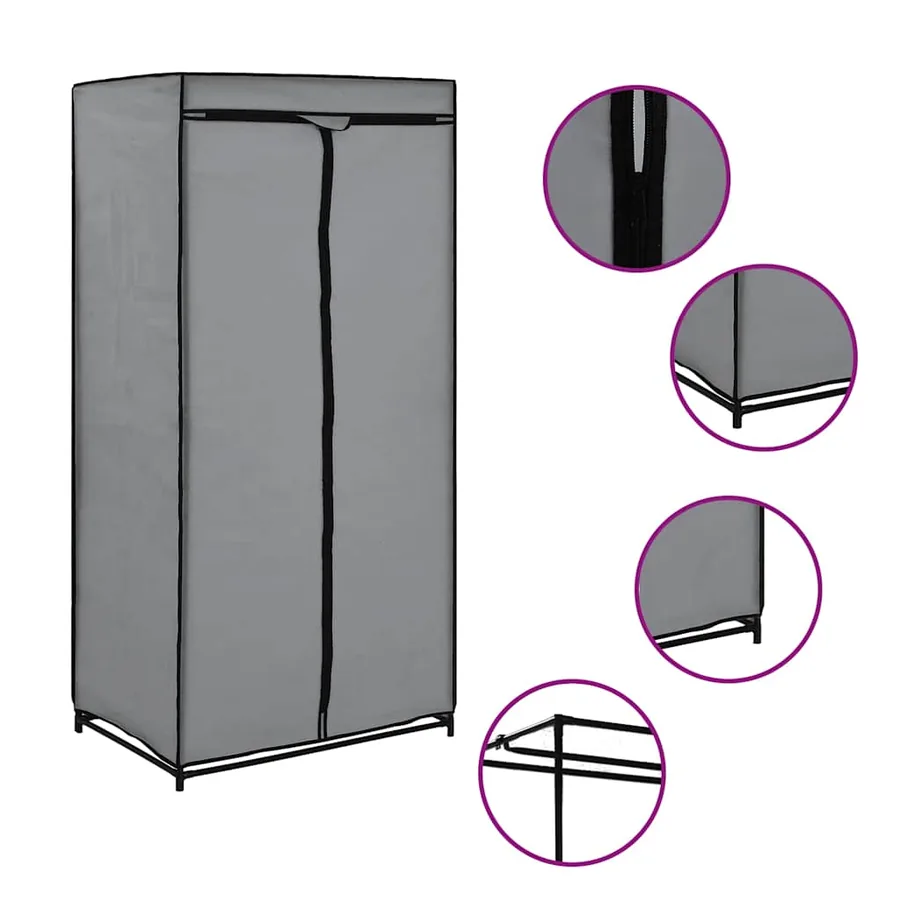 Garde-robe Gris 75x50x160 cm