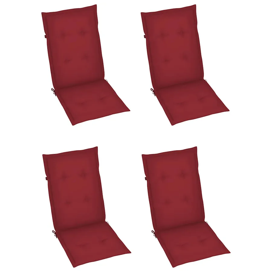 Chaises inclinables de jardin lot de 4 et coussins Bois acacia - 6