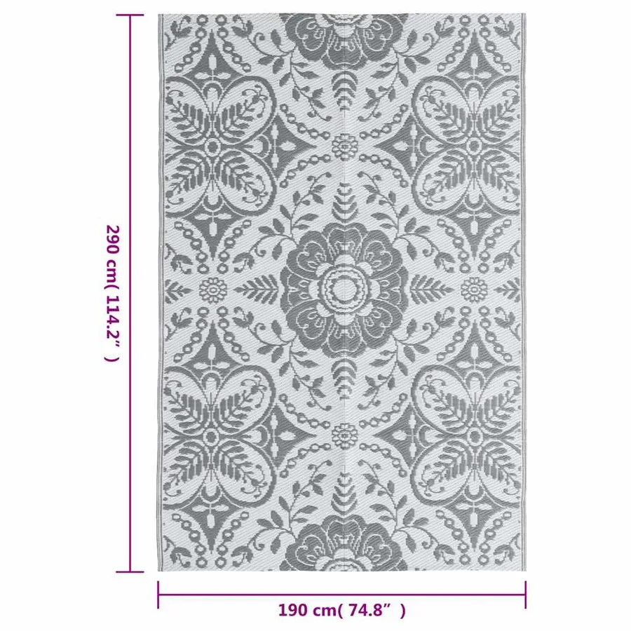 Tapis d'extérieur ARAKIL Gris clair 190x290 cm PP - 7