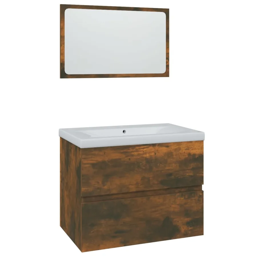 Meubles de salle de bain Chêne fumé Bois d'ingénierie - 2