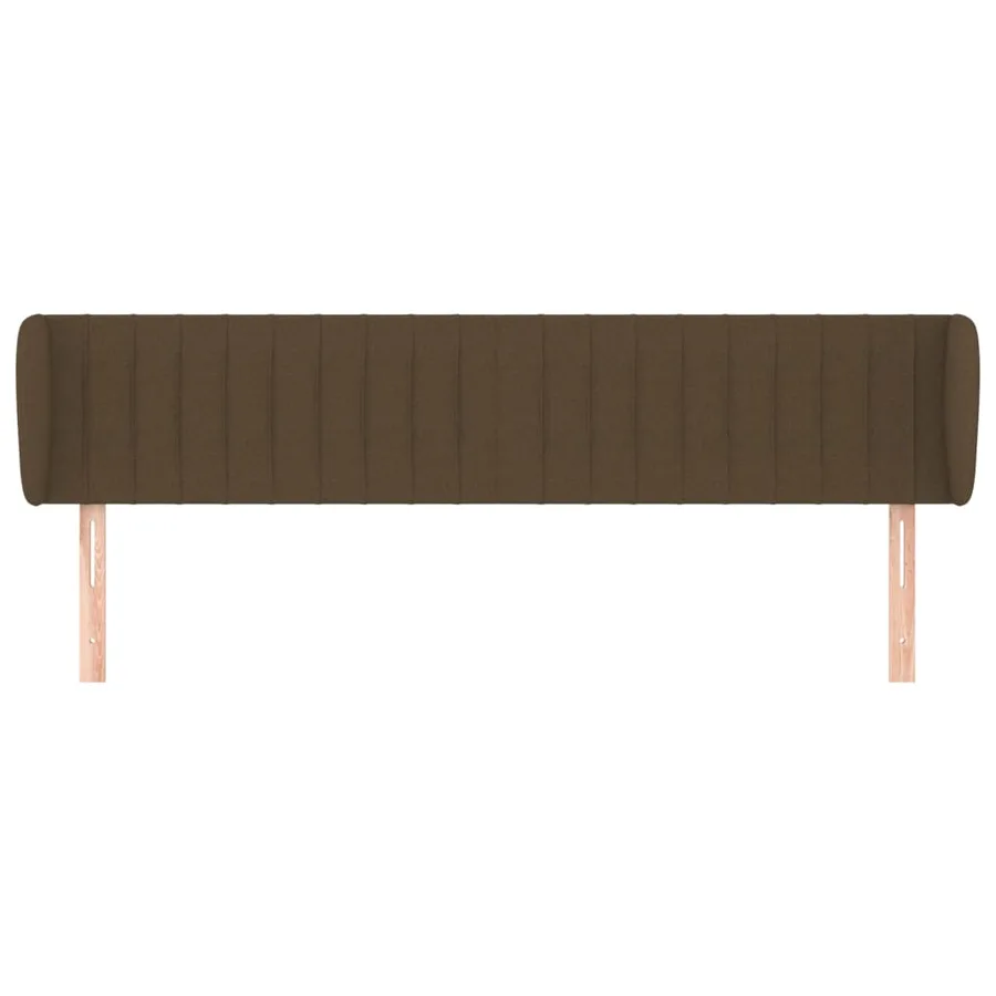Tête de lit avec oreilles Marron foncé 203x23x78/88 cm Tissu - 3