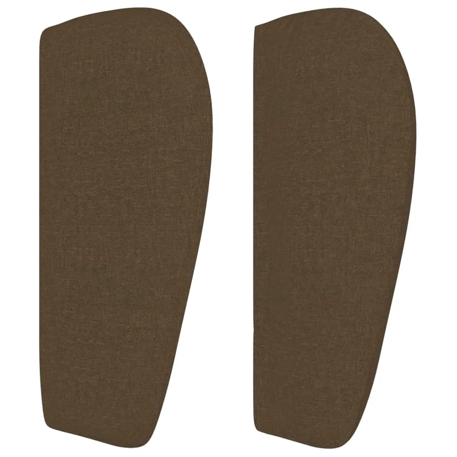 Tête de lit avec oreilles Marron foncé 203x23x78/88 cm Tissu - 4