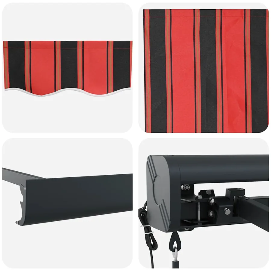 Auvent rétractable orange et marron 4x3 m tissu et aluminium - 10