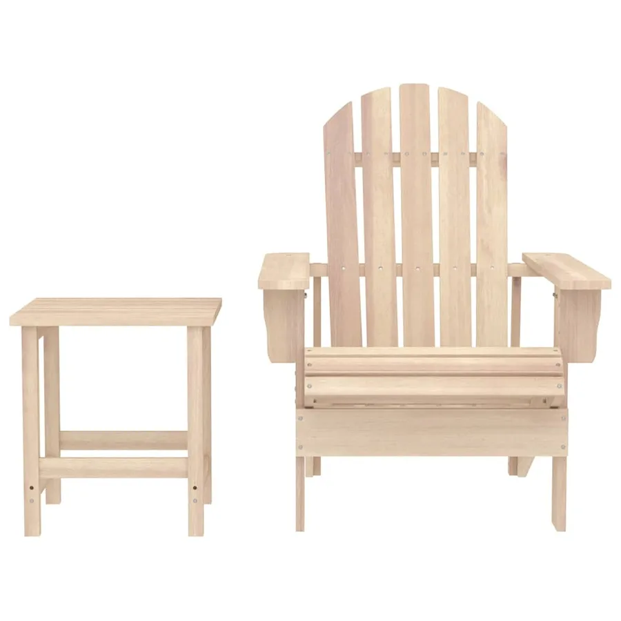 Chaise de jardin Adirondack avec table Bois de sapin massif - 2