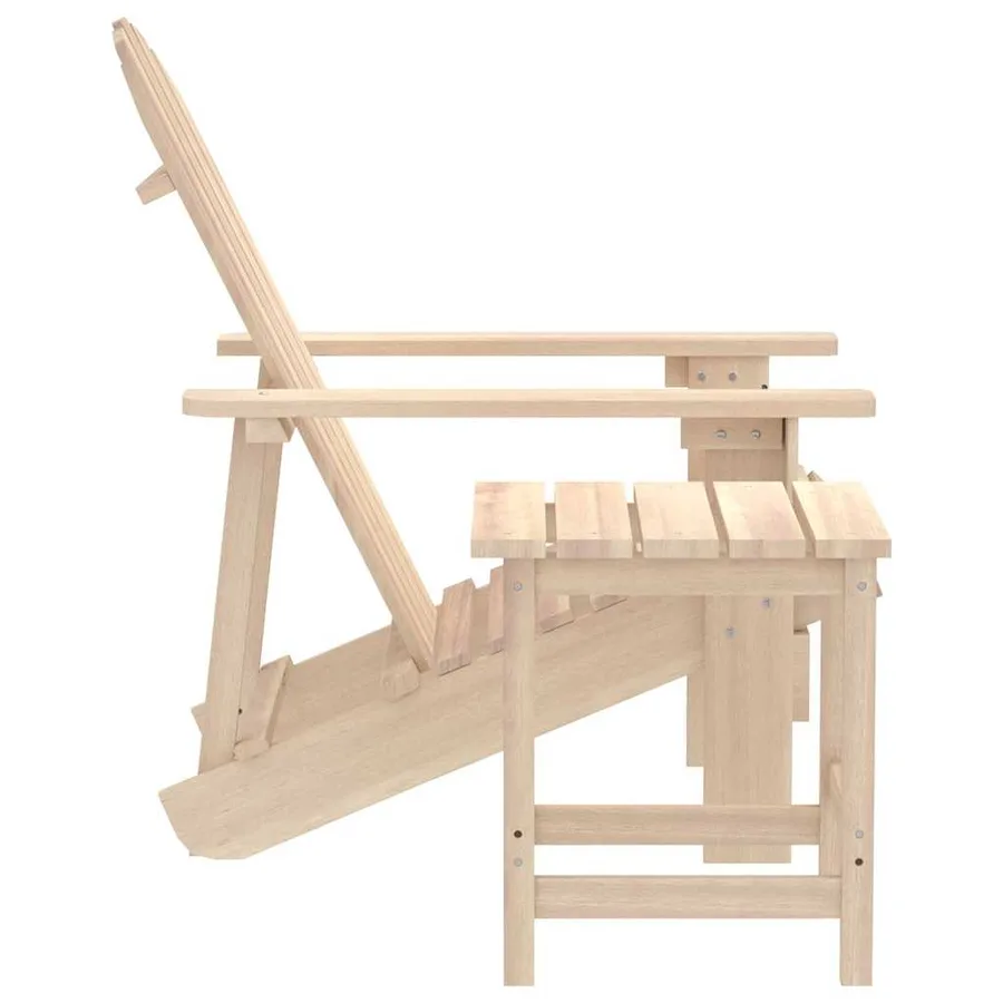 Chaise de jardin Adirondack avec table Bois de sapin massif - 5