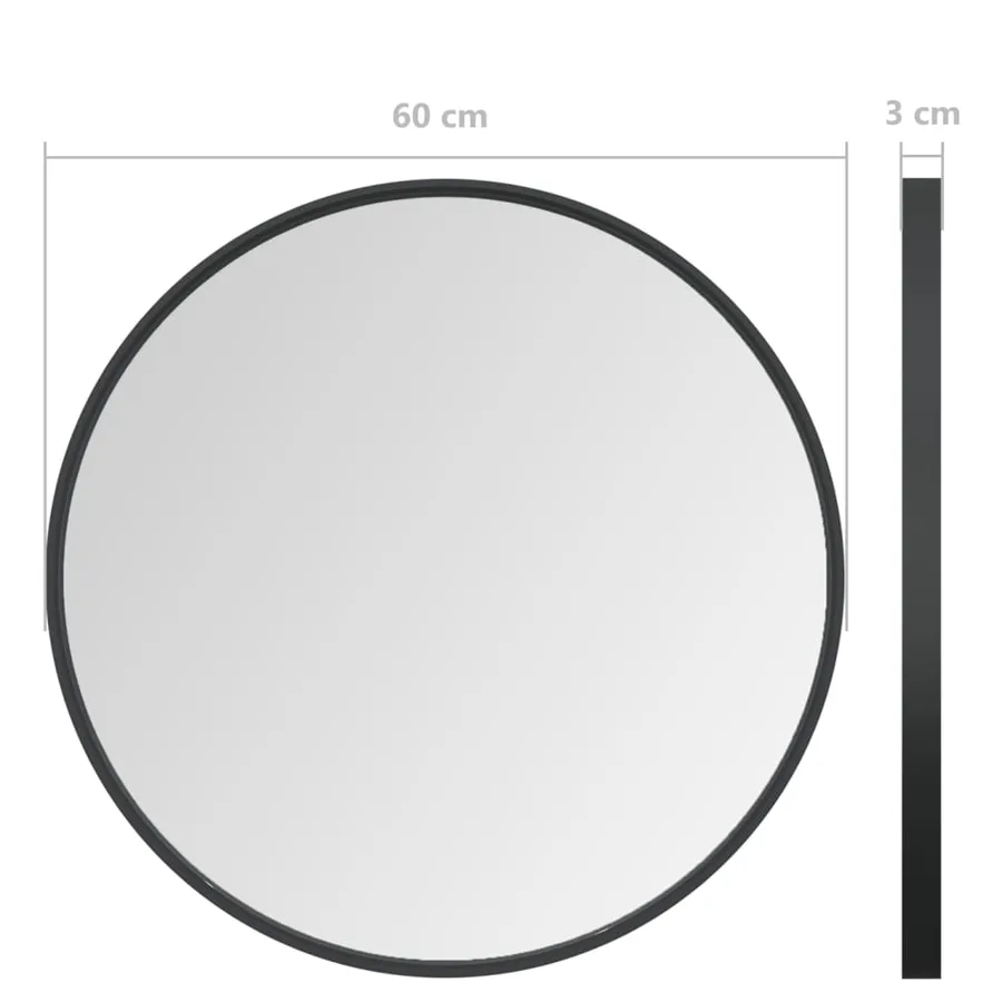 Miroir mural Noir 60 cm - 7