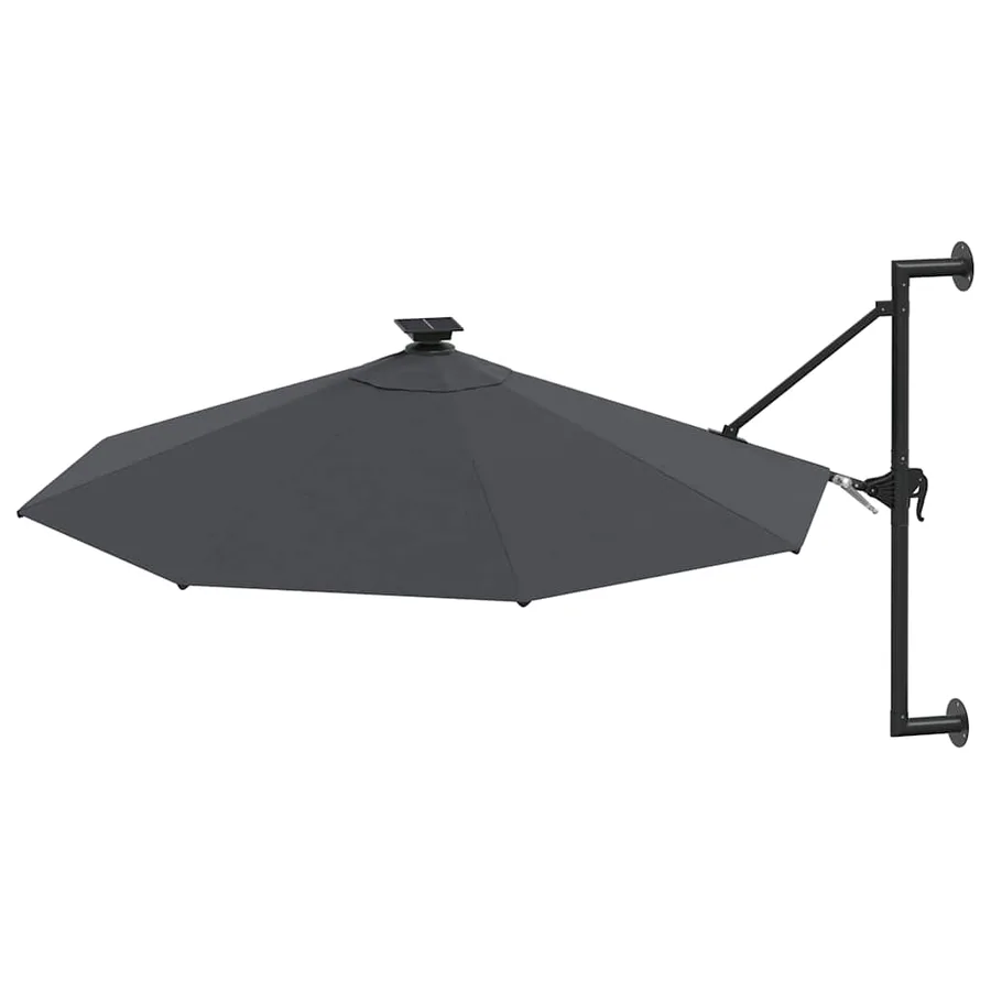 Parasol mural de jardin avec LED 300 cm anthracite - 3