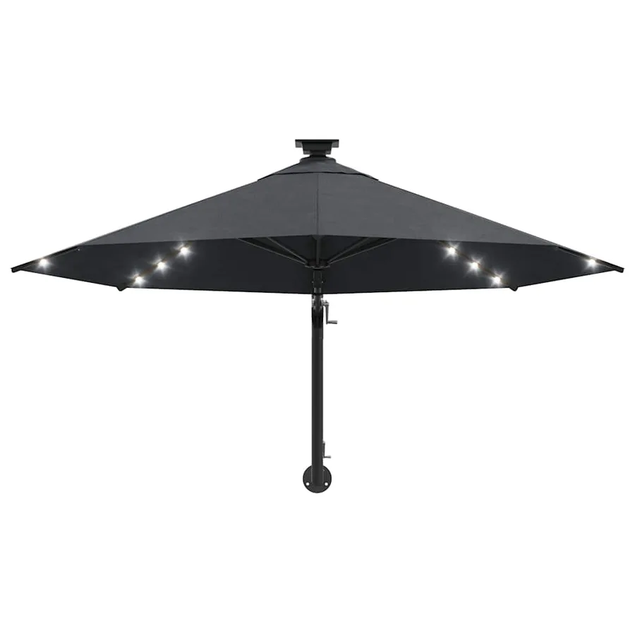 Parasol mural de jardin avec LED 300 cm anthracite - 4