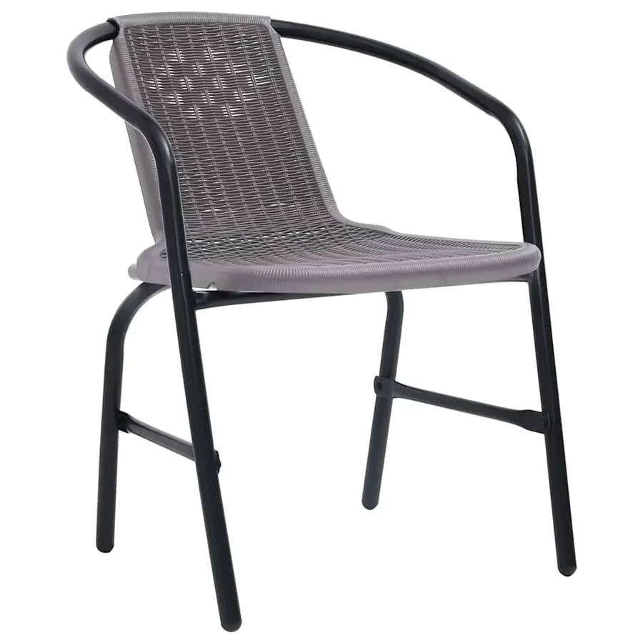 Chaises de jardin lot de 2 Plastique Rotin et acier 110 kg - 2