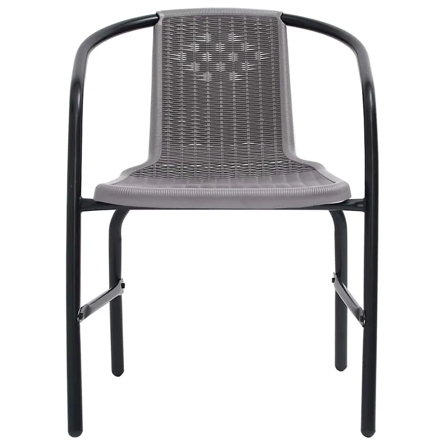 Chaises de jardin lot de 2 Plastique Rotin et acier 110 kg - 3