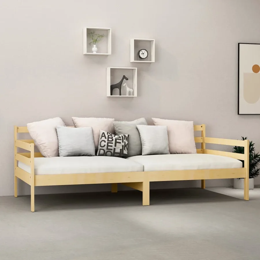 Lit de repos avec matelas 90x200 cm Bois de pin massif - 3