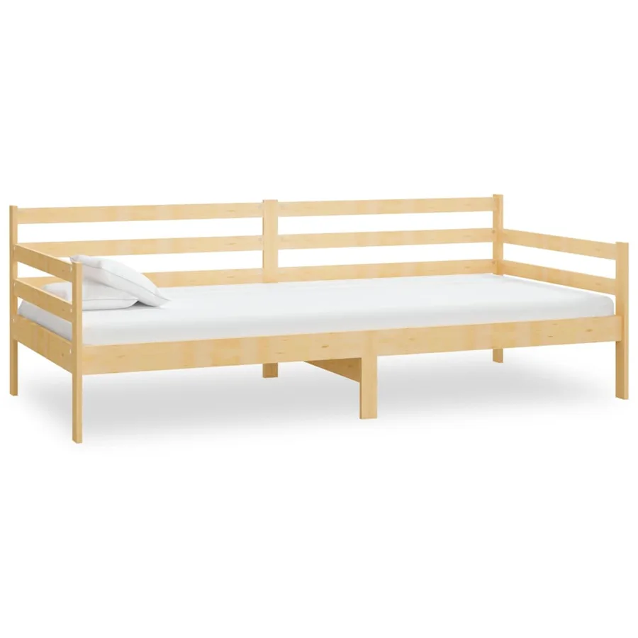 Lit de repos avec matelas 90x200 cm Bois de pin massif - 4