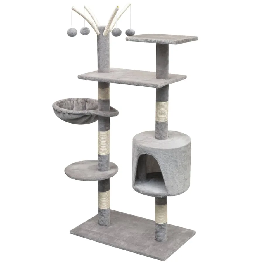 Arbre à chat avec griffoirs en sisal 125 cm Gris - 2
