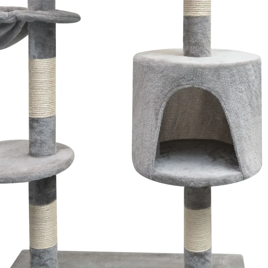 Arbre à chat avec griffoirs en sisal 125 cm Gris - 3