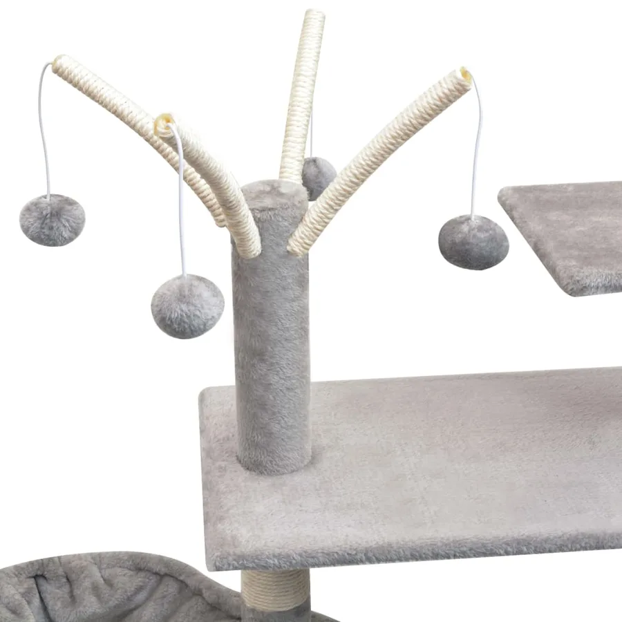Arbre à chat avec griffoirs en sisal 125 cm Gris - 4
