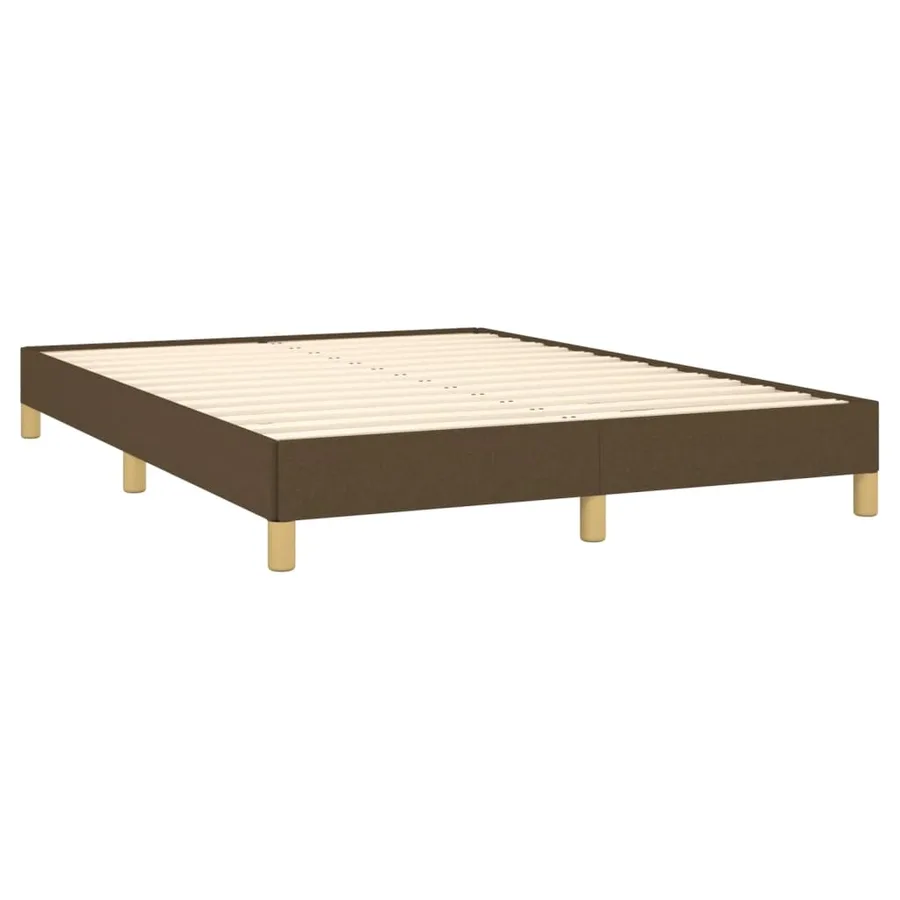 Cadre de lit sans matelas marron foncé 140x190 cm tissu - 4