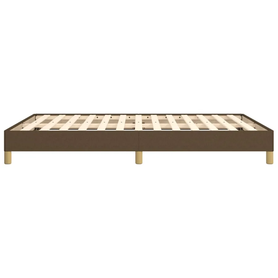 Cadre de lit sans matelas marron foncé 140x190 cm tissu - 6