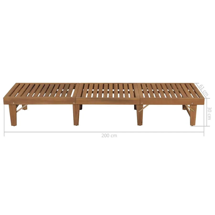 Chaise longue pliable Bois d'acacia solide - 11