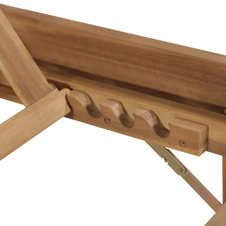 Chaise longue pliable Bois d'acacia solide - 8