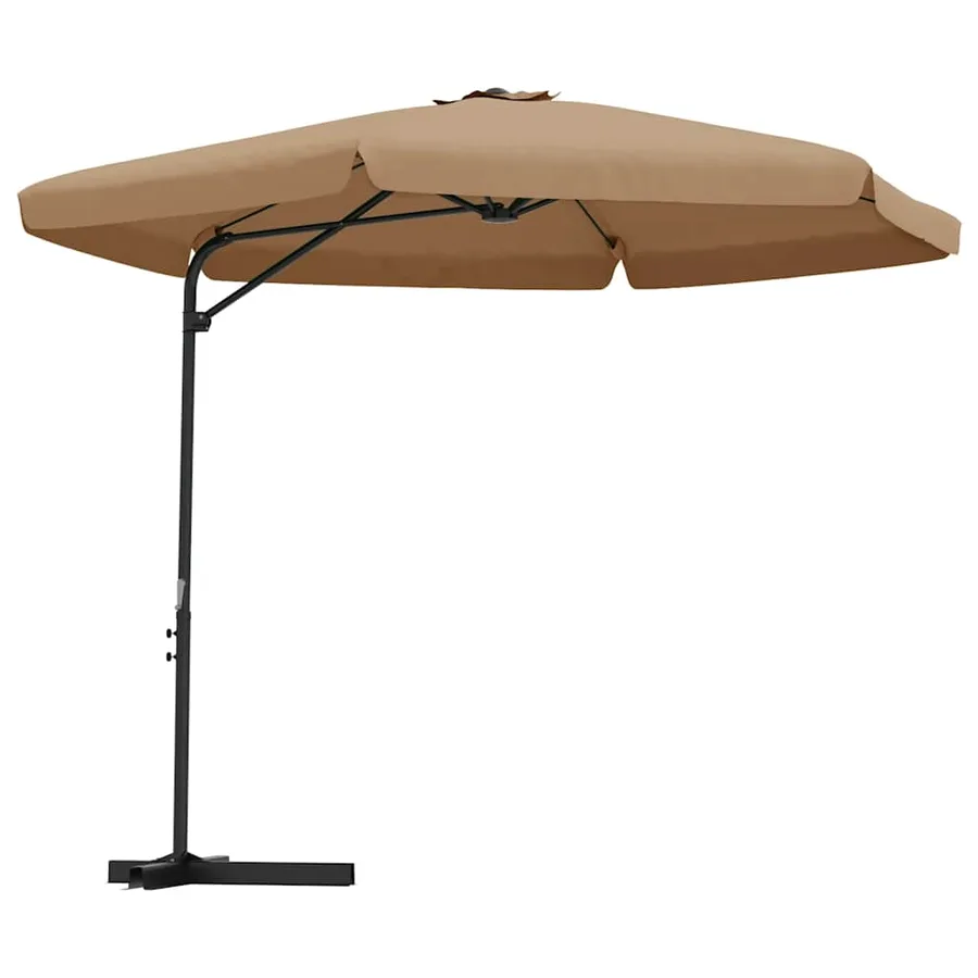 Parasol de jardin avec mât en acier 300 cm Taupe - 2