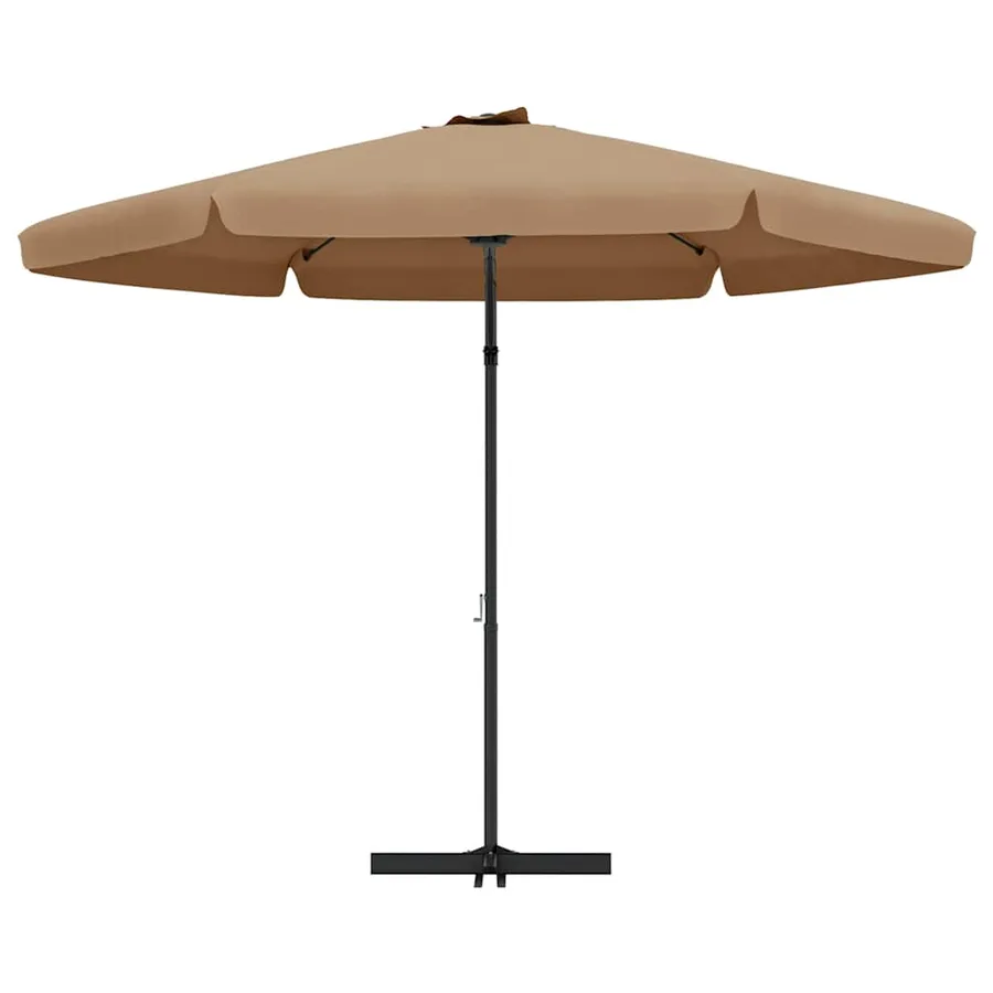 Parasol de jardin avec mât en acier 300 cm Taupe - 4