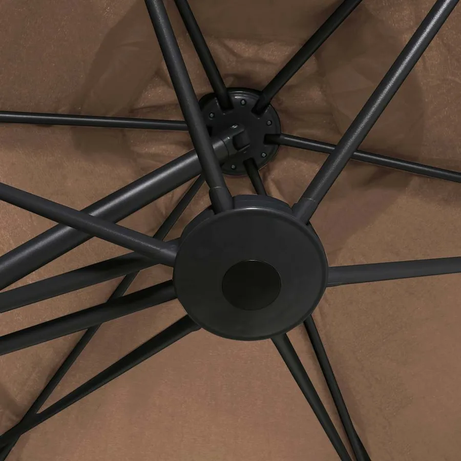 Parasol de jardin avec mât en acier 300 cm Taupe - 7