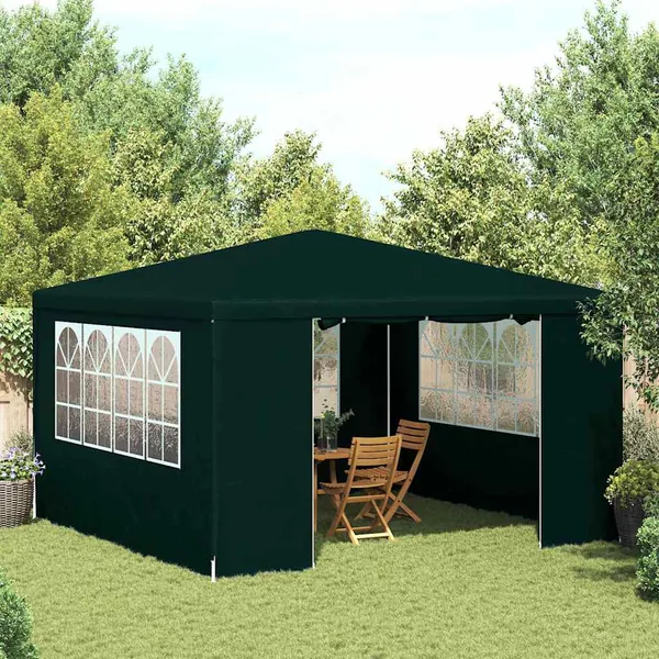 Tente de réception et parois latérales 4x4 m Vert 90 g/m²