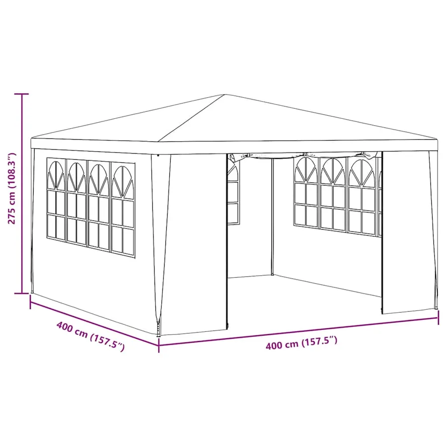 Tente de réception et parois latérales 4x4 m Vert 90 g/m² - 10