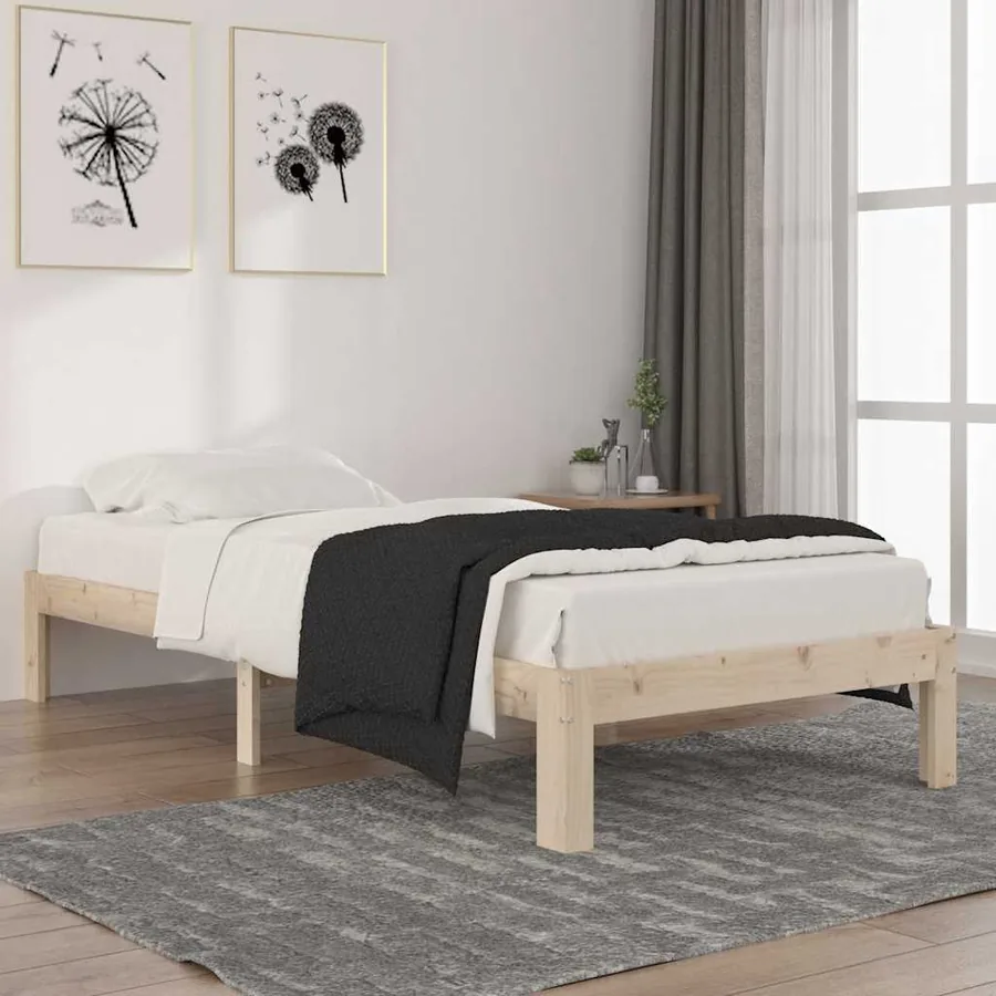Cadre de lit sans matelas bois de pin massif 90x200 cm