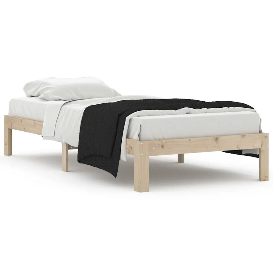 Cadre de lit sans matelas bois de pin massif 90x200 cm - 2