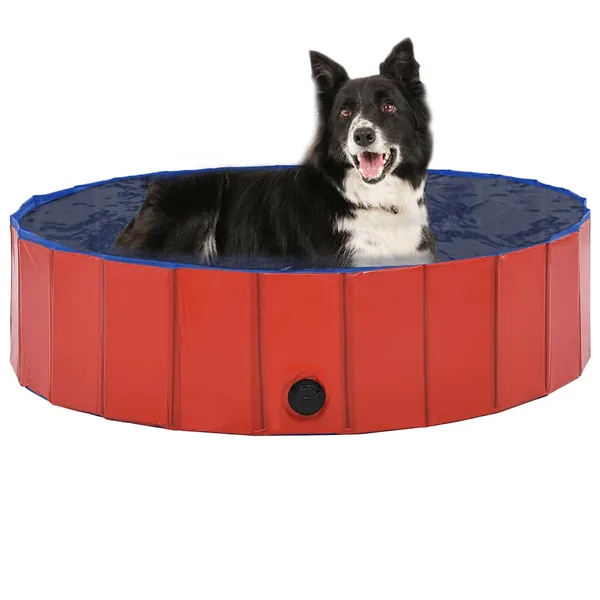 Piscine pliable pour chiens Rouge 120x30 cm PVC