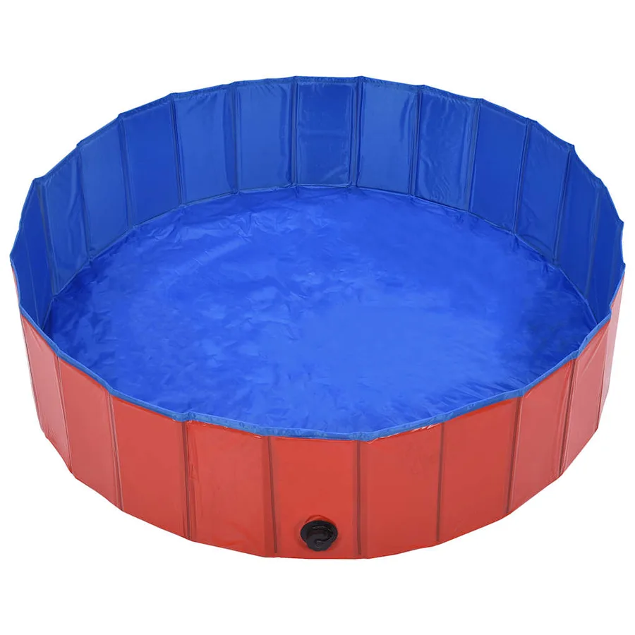 Piscine pliable pour chiens Rouge 120x30 cm PVC - 3