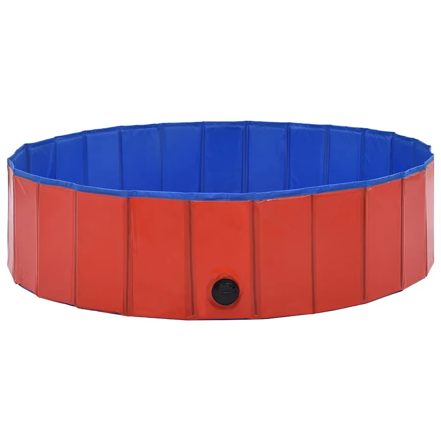 Piscine pliable pour chiens Rouge 120x30 cm PVC - 4