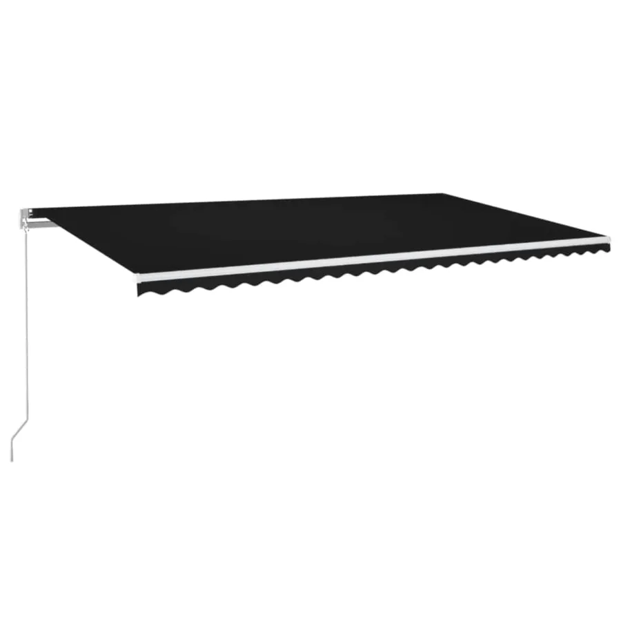 Auvent manuel rétractable avec LED 600x350 cm Anthracite - 2