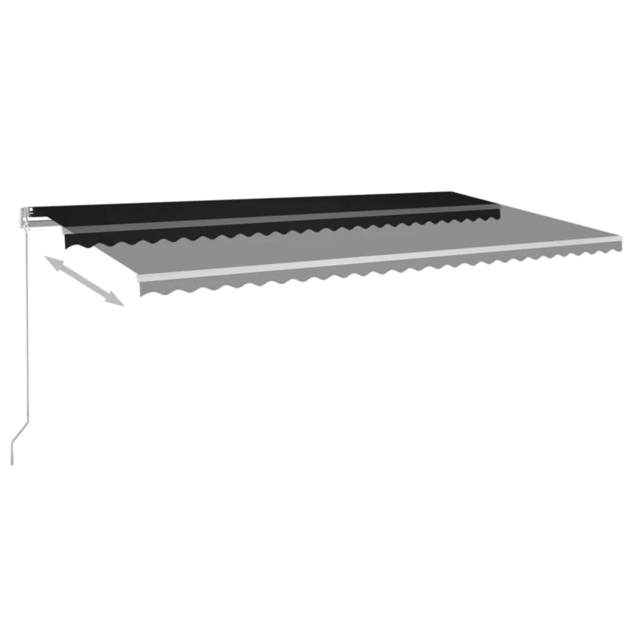 Auvent manuel rétractable avec LED 600x350 cm Anthracite - 3
