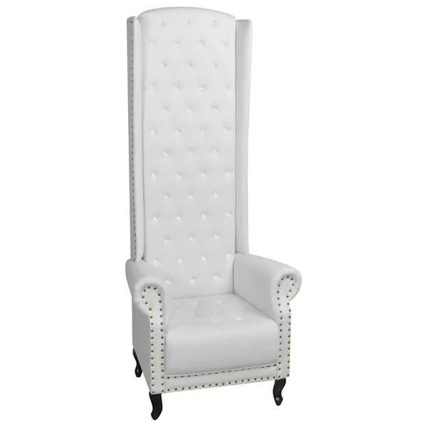 Chaise à dossier haut blanc similicuir