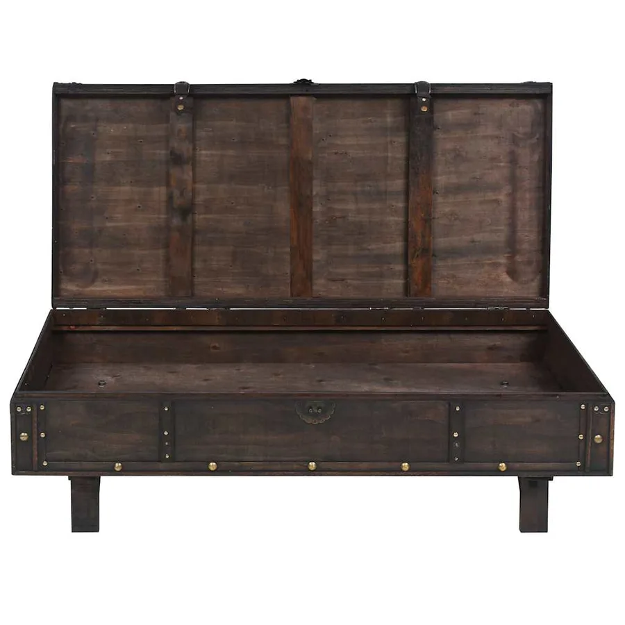 Table basse contreplaqué style vintage 120x55x35 cm - 4