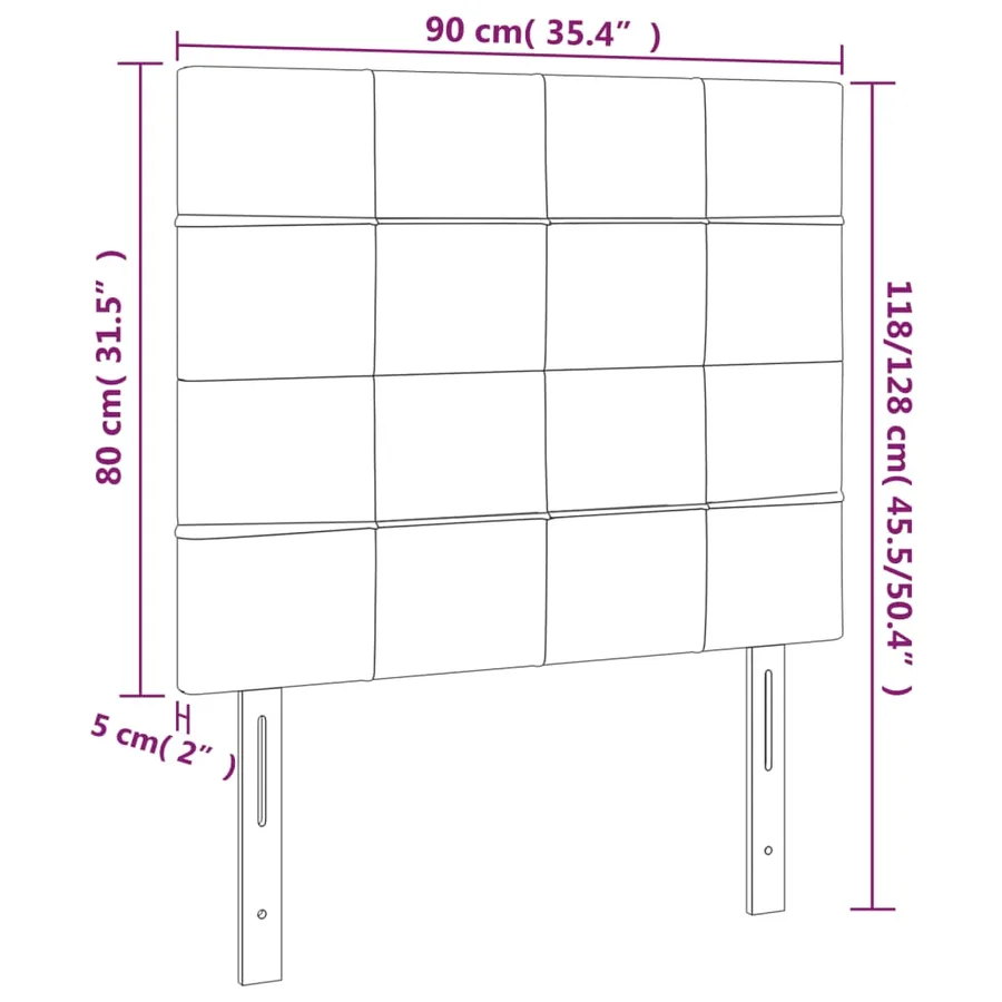 Tête de lit Crème 90x5x118/128 cm Tissu - 8