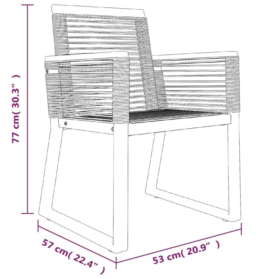 Ensemble à manger de jardin 5 pcs Noir Rotin PVC - 10