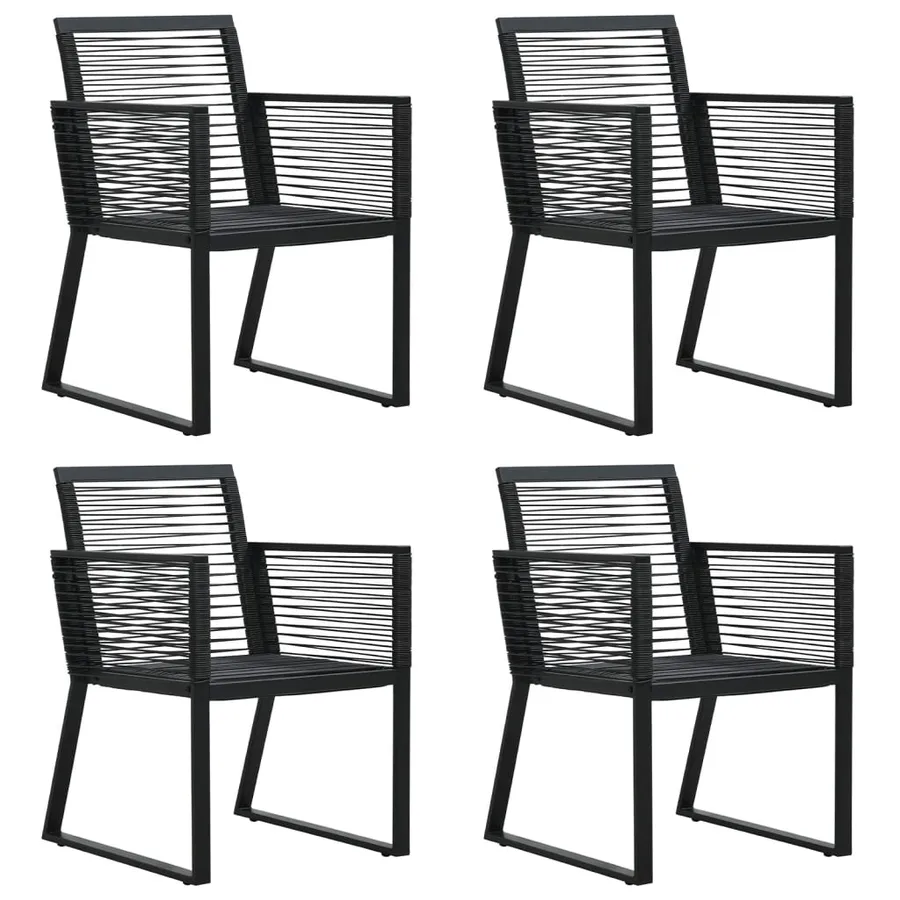 Ensemble à manger de jardin 5 pcs Noir Rotin PVC - 4