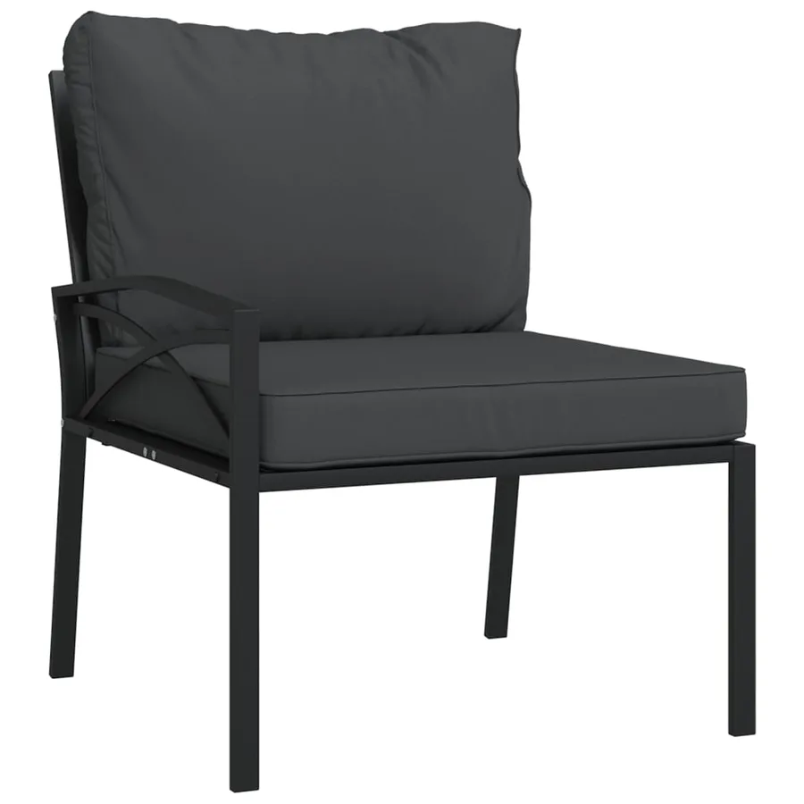 Salon de jardin 6 pcs avec coussins gris acier - 5