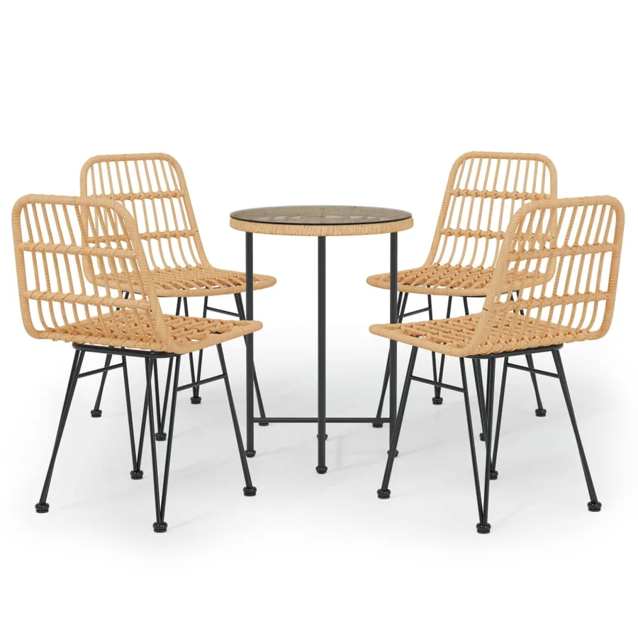 Ensemble à manger de jardin 5pcs Résine tressée - 2