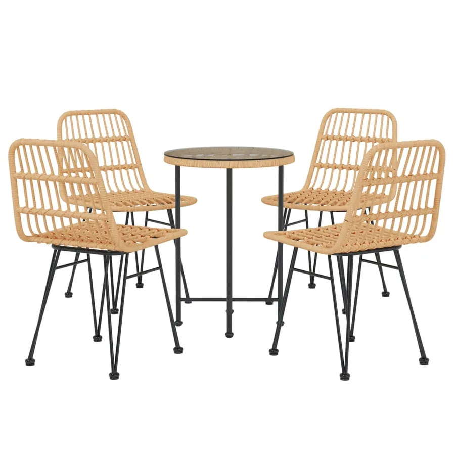 Ensemble à manger de jardin 5pcs Résine tressée - 3