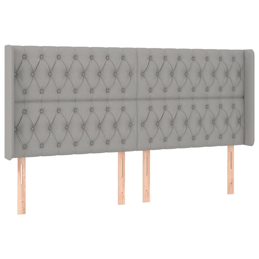 Sommier à lattes de lit matelas LED Gris clair 200x200 cm Tissu - 7